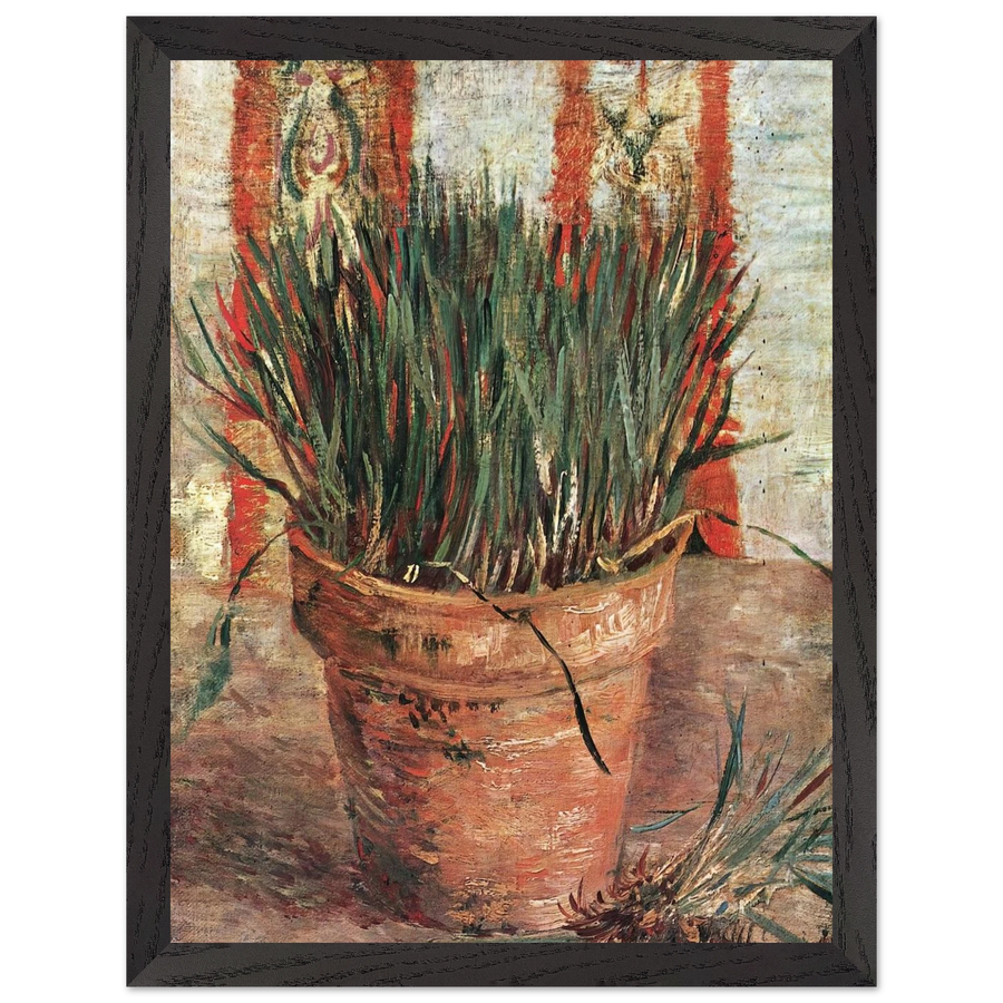 Flowerpot with Chives by Vincent van Gogh — Framed art print at Zephyeer