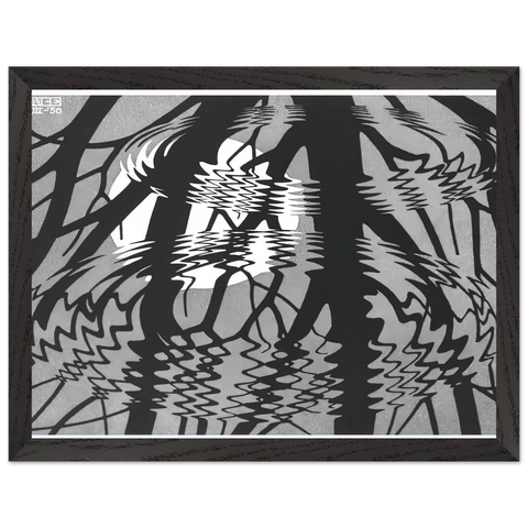 RIPPLED SURFACE by MC Escher — Framed art print at Zephyeer