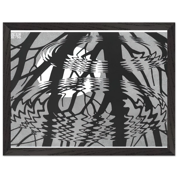 RIPPLED SURFACE by MC Escher — Framed art print at Zephyeer