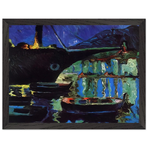PORT OF CADAQUES NIGHT by Salvador Dali — Framed art print at Zephyeer