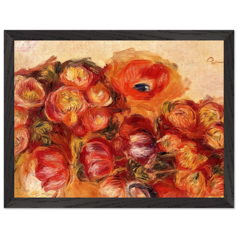 Study of Flowers Anemones and Tulips by Pierre-Auguste Renoir — Framed art print at Zephyeer