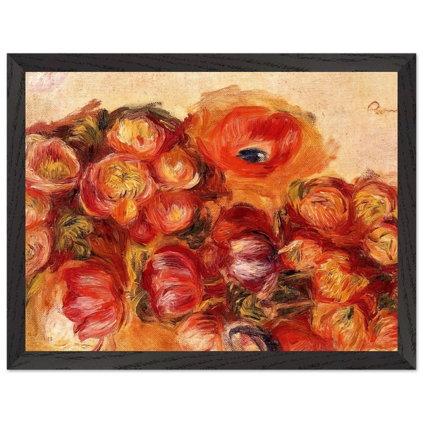 Study of Flowers Anemones and Tulips by Pierre-Auguste Renoir — Framed art print at Zephyeer