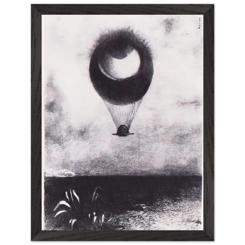 THE EYE LIKE A STRANGE BALLOON GOES TO INFINITY 1882 by Odilon Redon — Framed art print at Zephyeer