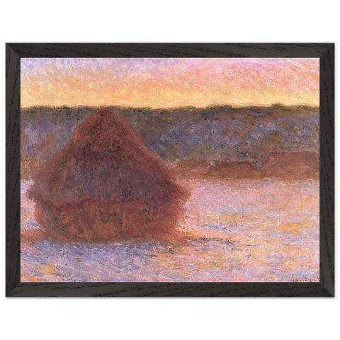 Haystacks at Sunset, Frosty Weather by Claude Monet — Framed art print at Zephyeer