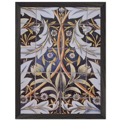 PANEL OF CERAMIC TILES DESIGNED BY MORRIS AND PRODUCED BY WILLIAM DE MORGAN 1876 by William Morris — Framed art print at Zephyeer