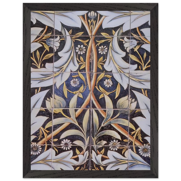PANEL OF CERAMIC TILES DESIGNED BY MORRIS AND PRODUCED BY WILLIAM DE MORGAN 1876 by William Morris — Framed art print at Zephyeer