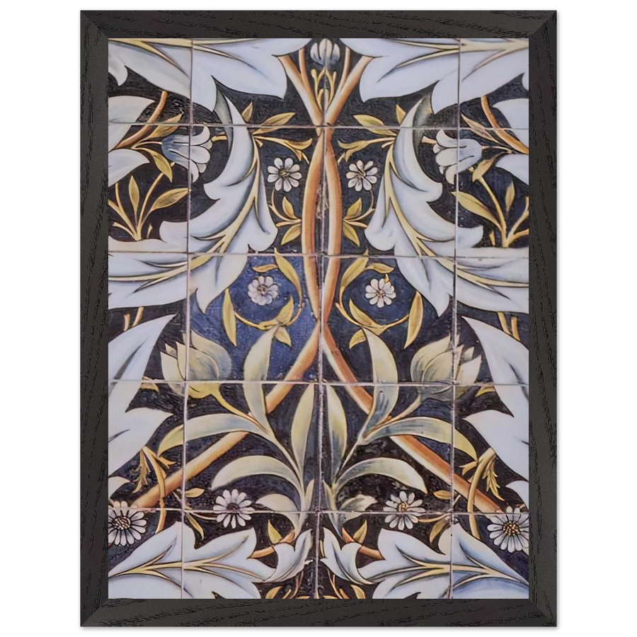 PANEL OF CERAMIC TILES DESIGNED BY MORRIS AND PRODUCED BY WILLIAM DE MORGAN 1876 by William Morris — Framed art print at Zephyeer