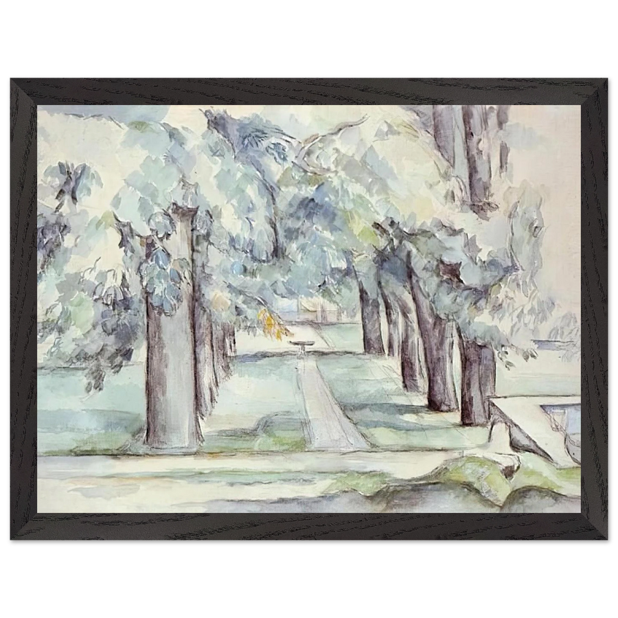Pool and Lane of Chestnut Trees at Jas de Bouffan by Paul Cézanne — Framed art print at Zephyeer