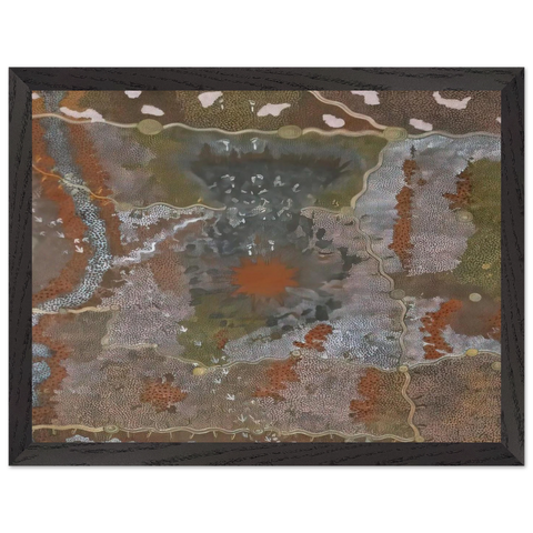 Warlugulong with Tim Leura Tjapaltjarri - 1976 by Clifford Possum Tjapaltjarri — Framed art print at Zephyeer