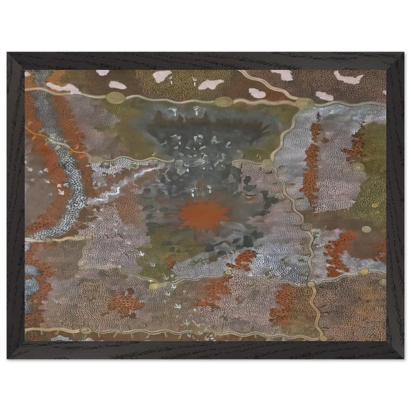 Warlugulong with Tim Leura Tjapaltjarri - 1976 by Clifford Possum Tjapaltjarri — Framed art print at Zephyeer