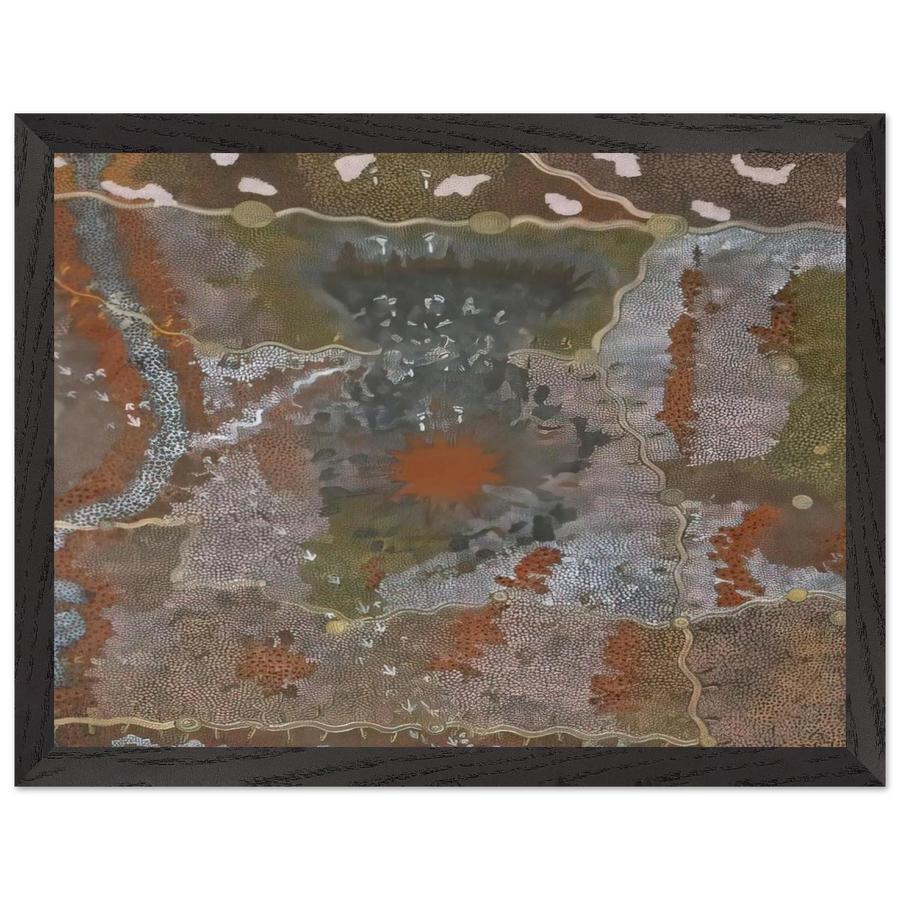 Warlugulong with Tim Leura Tjapaltjarri - 1976 by Clifford Possum Tjapaltjarri — Framed art print at Zephyeer