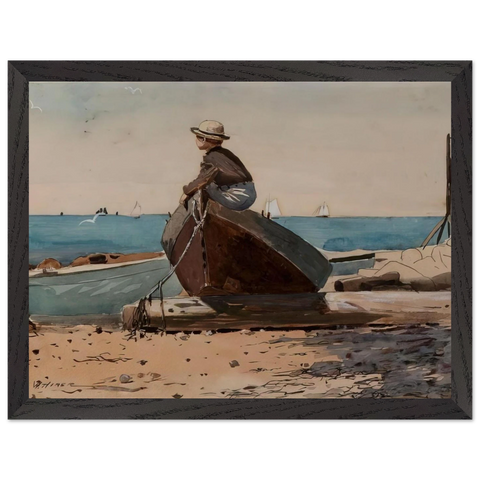 WAITING FOR DAD by Winslow Homer — Framed art print at Zephyeer