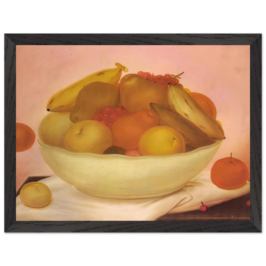 STILL LIFE WITH ORANGE FALLING by Fernando Botero — Framed art print at Zephyeer