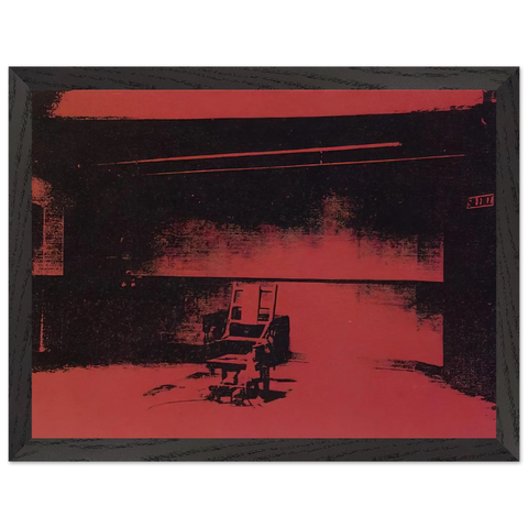 Early electric chair by Andy Warhol — Framed art print at Zephyeer