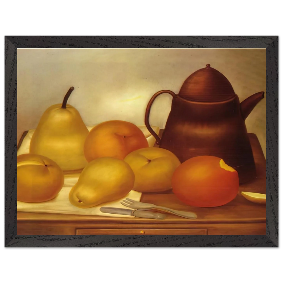 STILL LIFE WITH COFFEE POT by Fernando Botero — Framed art print at Zephyeer