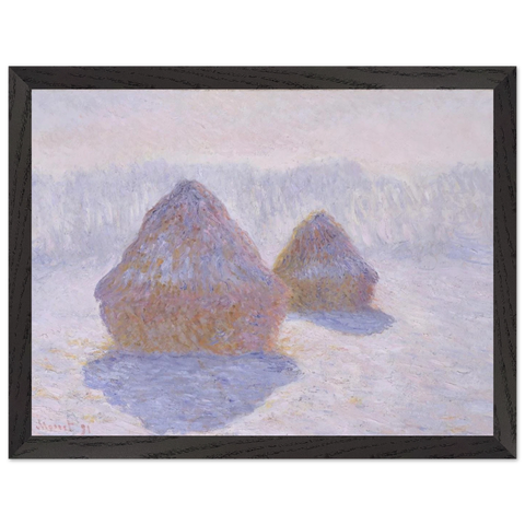 Haystacks Effect of Snow and Sun by Claude Monet — Framed art print at Zephyeer