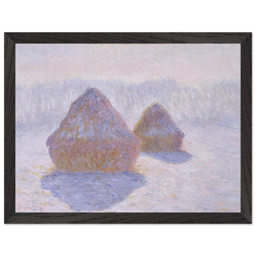 Haystacks Effect of Snow and Sun by Claude Monet — Framed art print at Zephyeer