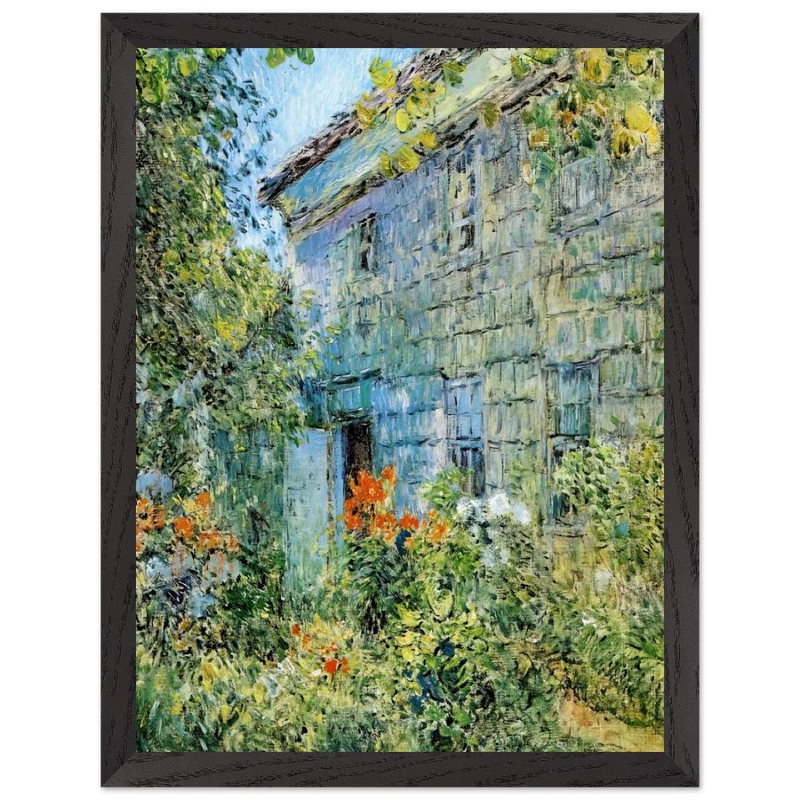 Old House and Garden, East Hampton by Childe Hassam — Framed art print at Zephyeer