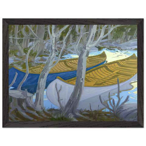 Two Canoes - Contemporary Realism by Neil Welliver — Framed art print at Zephyeer