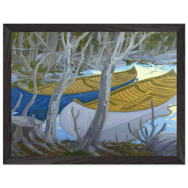 Two Canoes - Contemporary Realism by Neil Welliver — Framed art print at Zephyeer