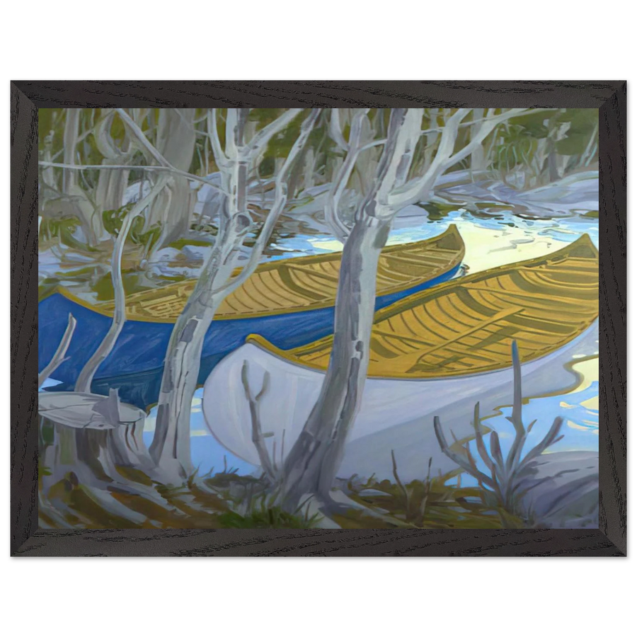 Two Canoes - Contemporary Realism by Neil Welliver — Framed art print at Zephyeer