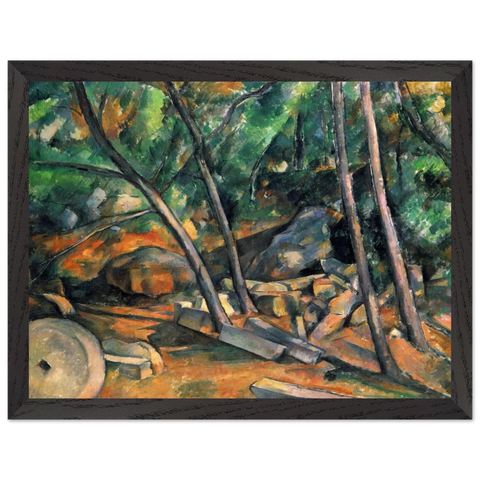 Woods with Millstone by Paul Cézanne — Framed art print at Zephyeer