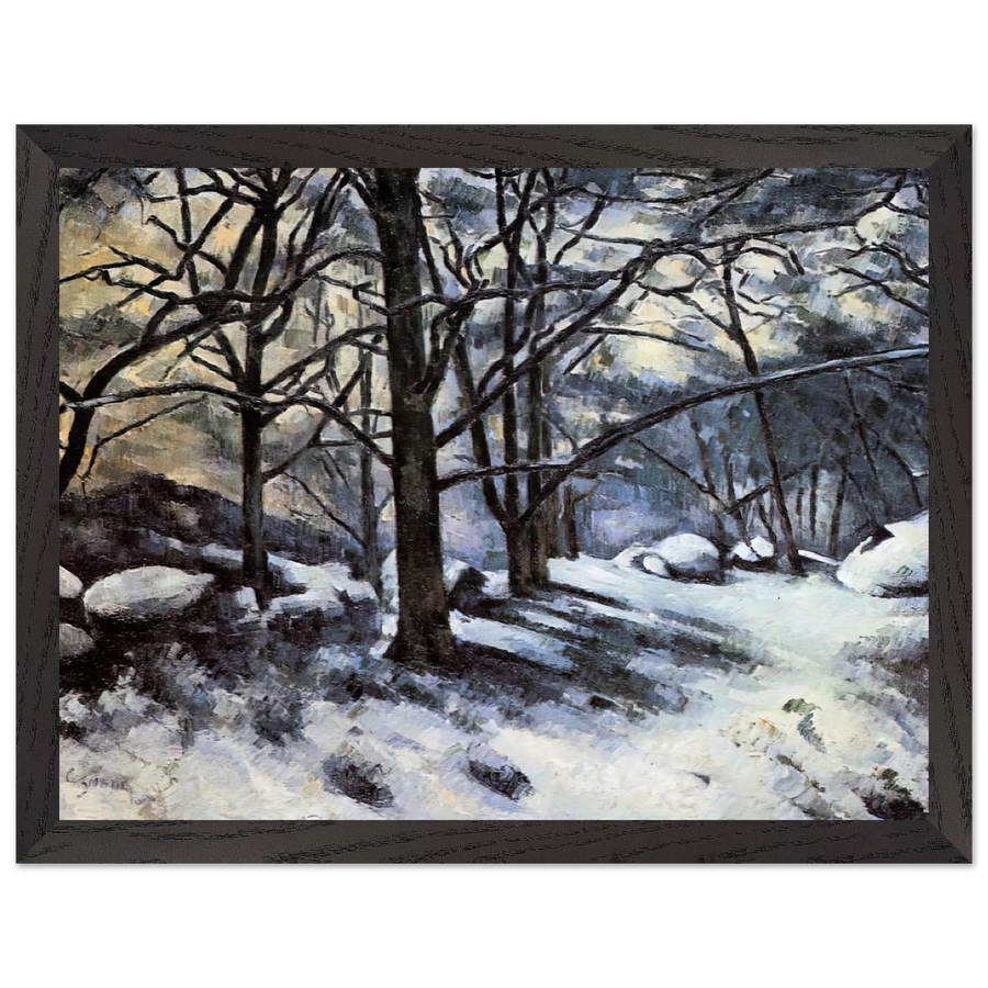 Melting Snow. Fontainbleau by Paul Cézanne — Framed art print at Zephyeer