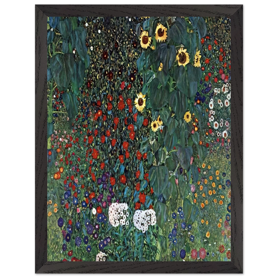 COUNTRY GARDEN WITH SUNFLOWERS 1906 by Gustav Klimt — Framed art print at Zephyeer