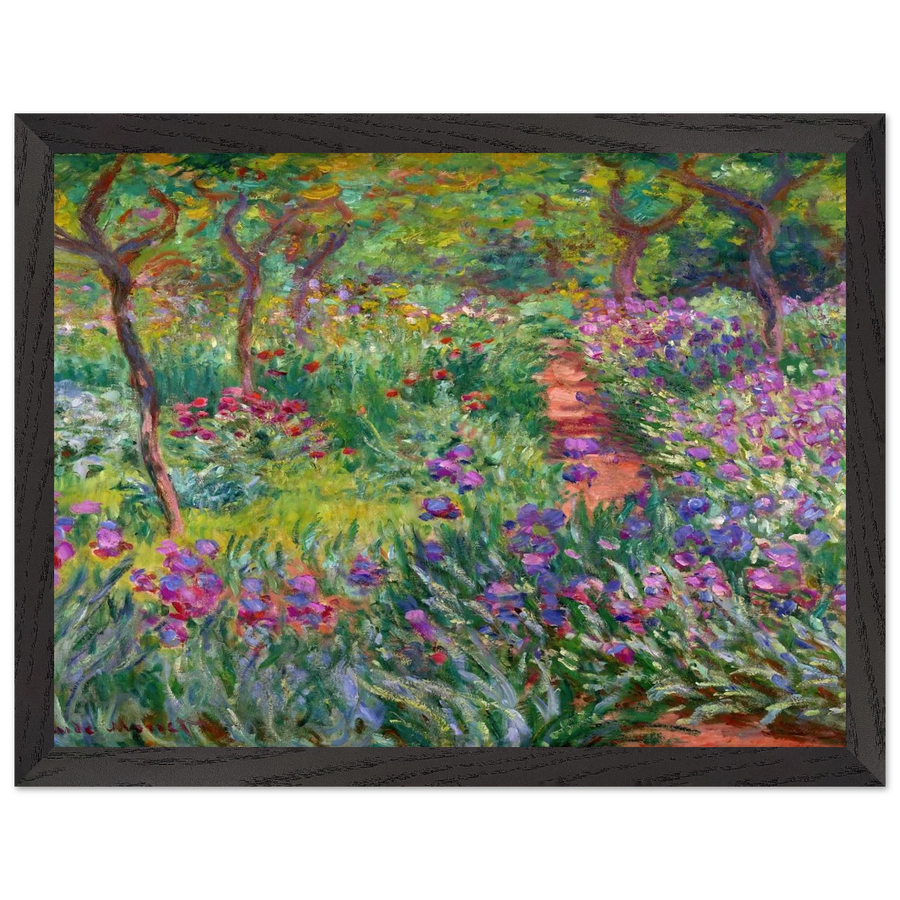 The Iris Garden at Giverny by Claude Monet — Framed art print at Zephyeer