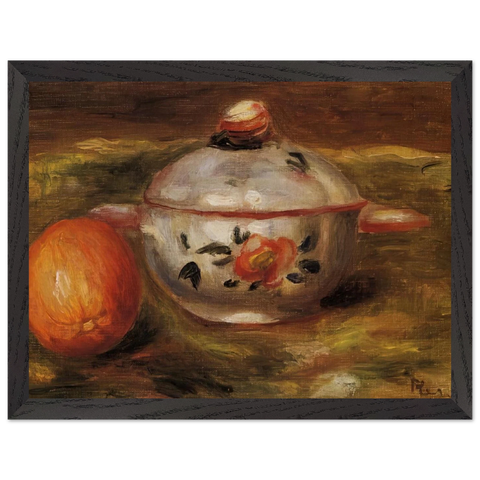Still Life with Orange and Sugar Bowl by Pierre-Auguste Renoir — Framed art print at Zephyeer