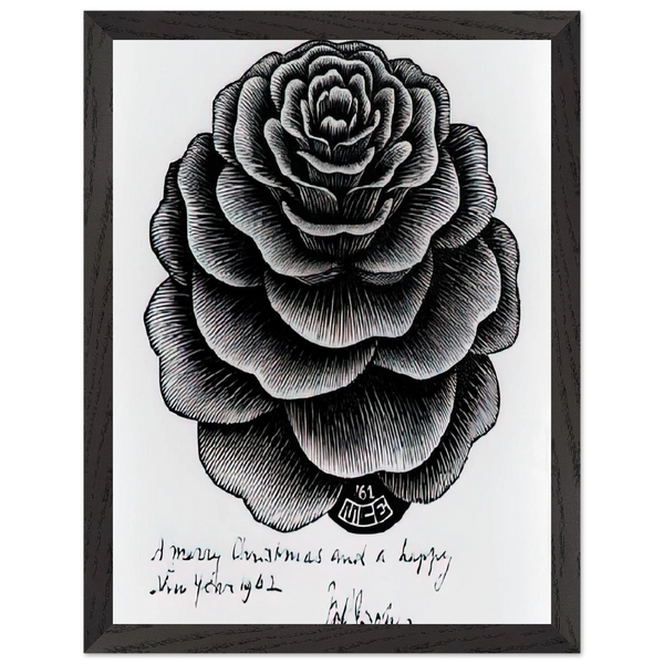 MERRY CHRISTMAS HAPPY NEW YEAR by MC Escher — Framed art print at Zephyeer