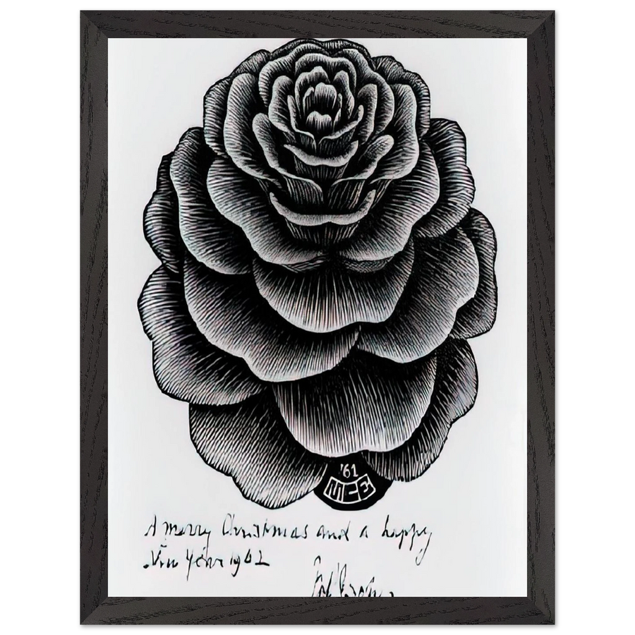 MERRY CHRISTMAS HAPPY NEW YEAR by MC Escher — Framed art print at Zephyeer