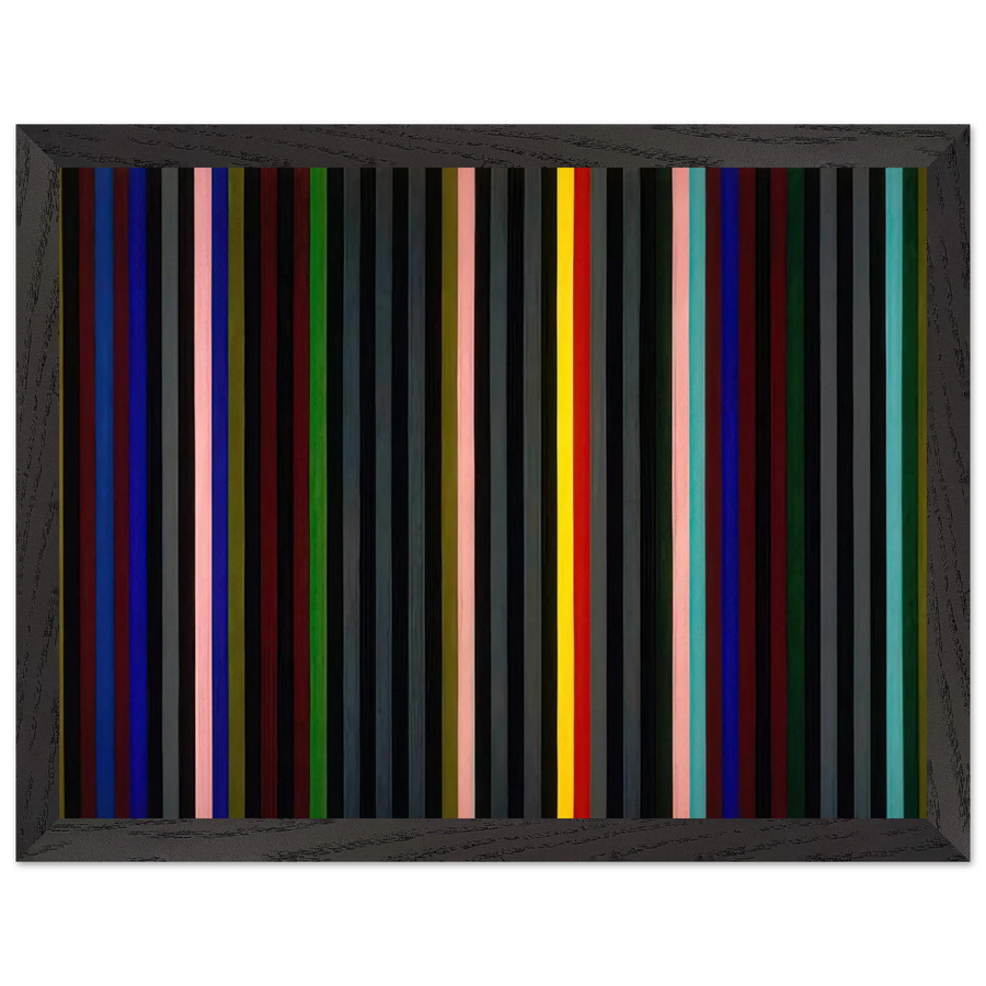 Black Grey Beat - 1964 by Gene Davis — Framed art print at Zephyeer