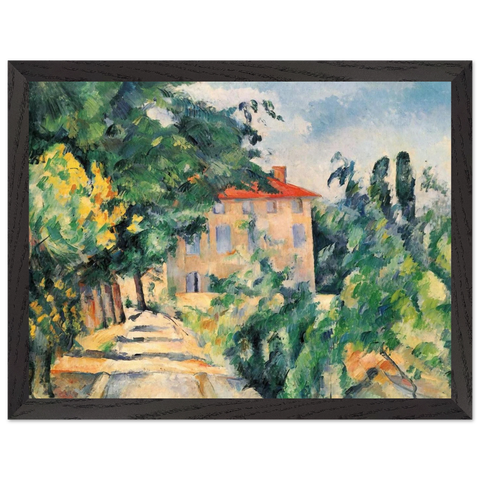 House with Red Roof by Paul Cézanne — Framed art print at Zephyeer