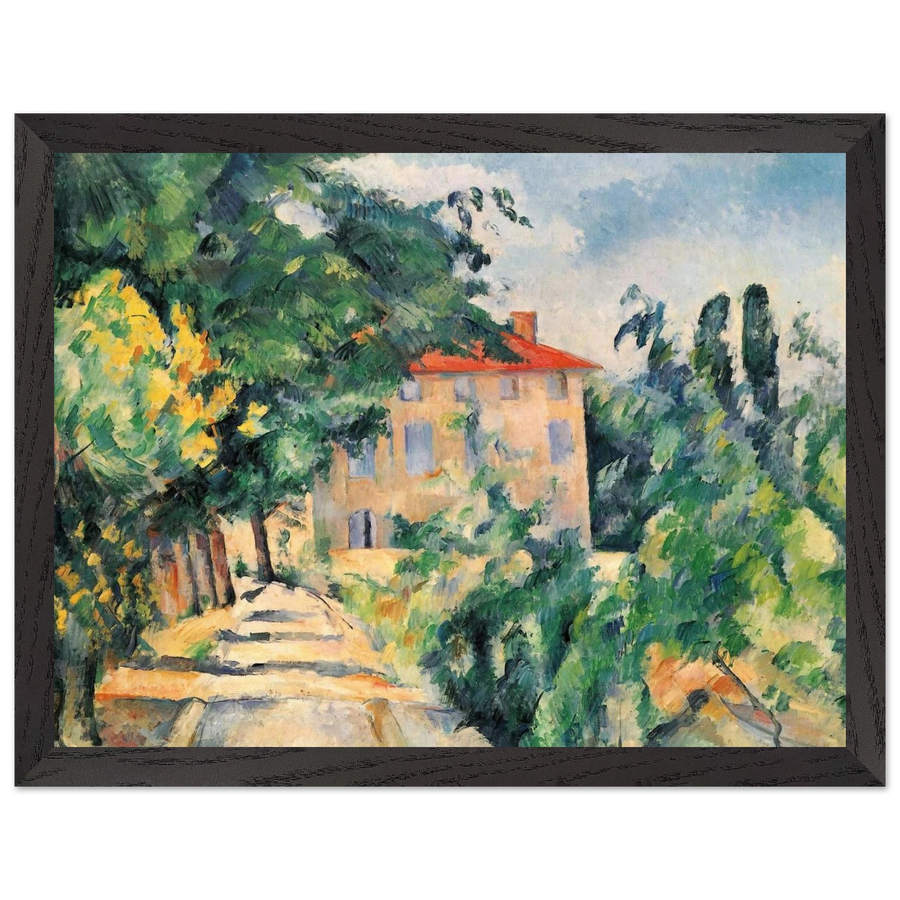 House with Red Roof by Paul Cézanne — Framed art print at Zephyeer