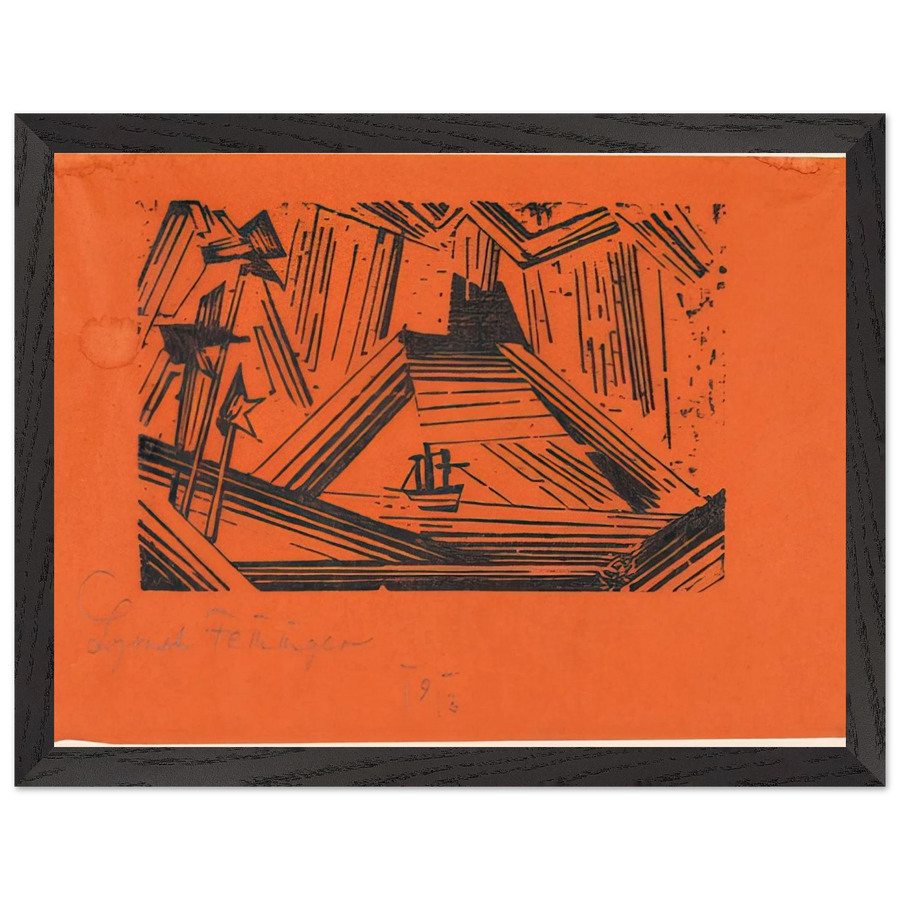 VOLCANO VULKAN 1919 by Lyonel Feininger — Framed art print at Zephyeer