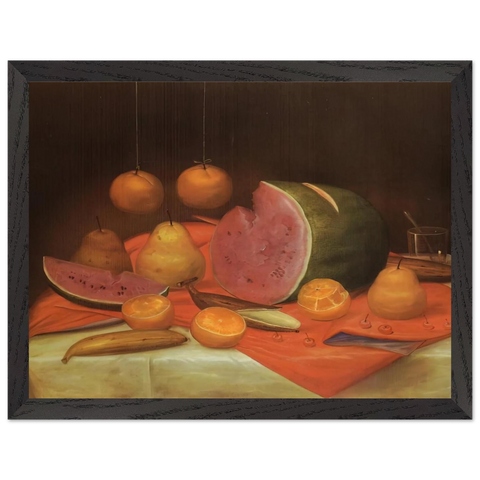 STILL LIFE WITH WATERMELON by Fernando Botero — Framed art print at Zephyeer