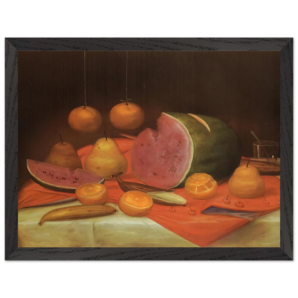 STILL LIFE WITH WATERMELON by Fernando Botero — Framed art print at Zephyeer