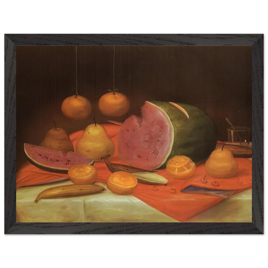 STILL LIFE WITH WATERMELON by Fernando Botero — Framed art print at Zephyeer