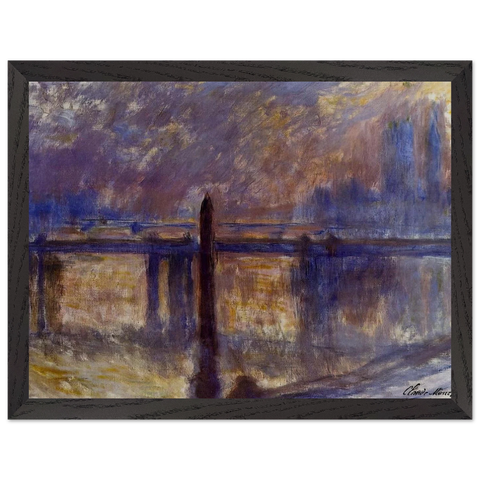 Charing Cross Bridge, Cleopatra's Needle by Claude Monet — Framed art print at Zephyeer
