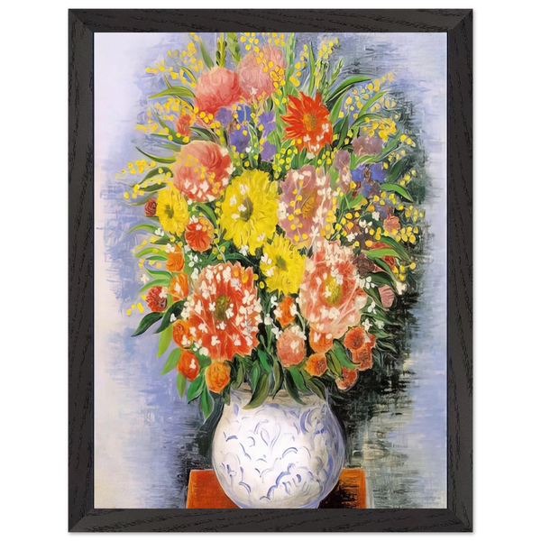BOUQUET OF VARIOUS FLOWERS AND MIMOSA by Moise Kisling — Framed art print at Zephyeer
