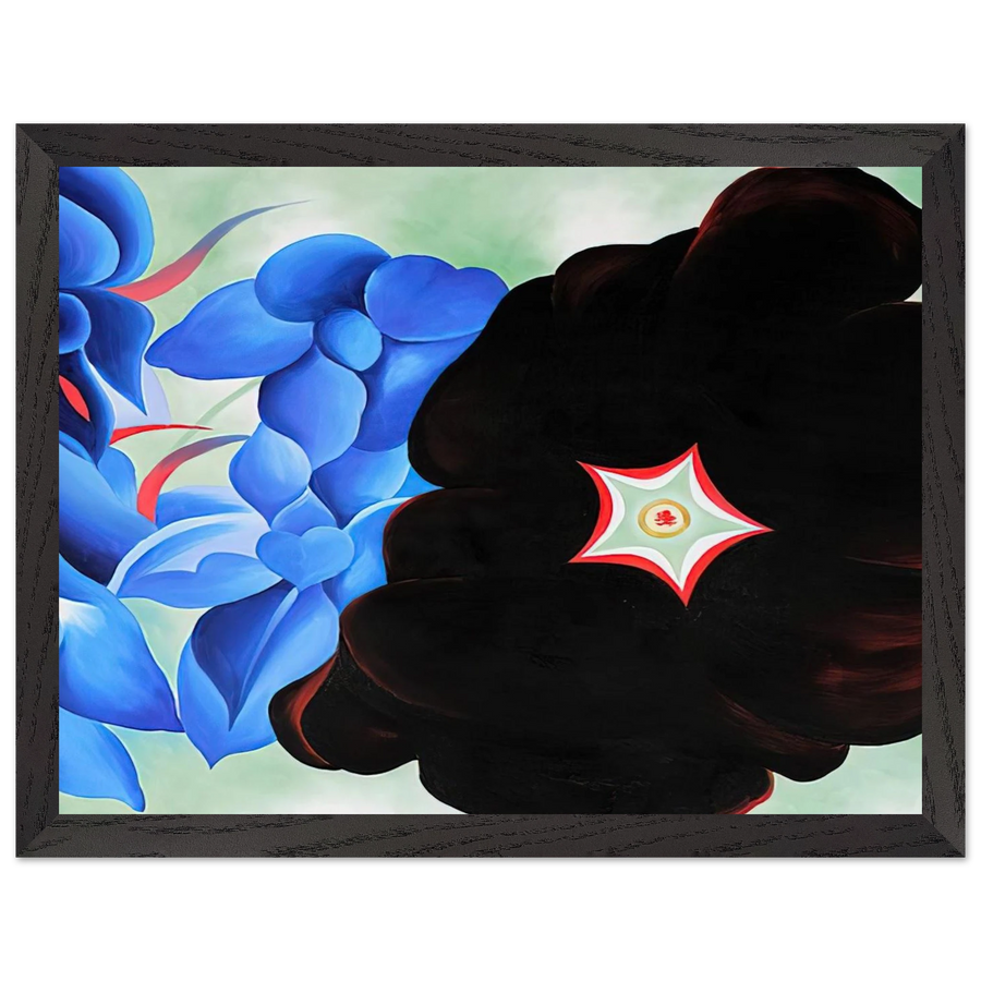 Black Hollyhock - Blue Larkspur by Georgia O'Keeffe — Framed art print at Zephyeer