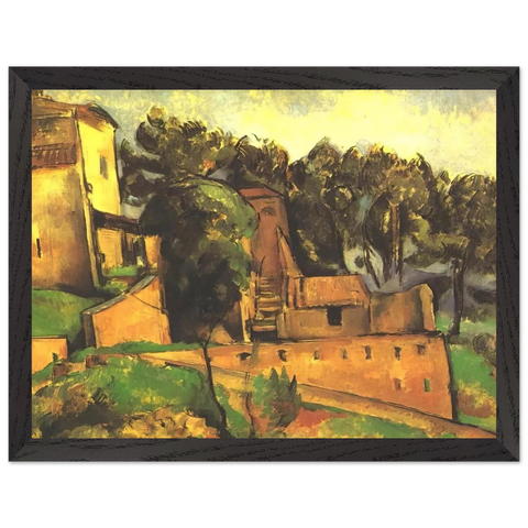 The farm of Bellevue by Paul Cézanne — Framed art print at Zephyeer
