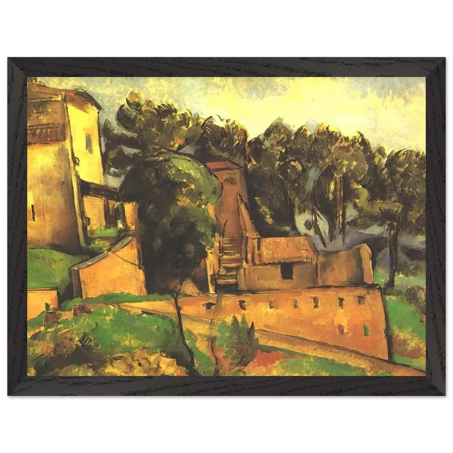 The farm of Bellevue by Paul Cézanne — Framed art print at Zephyeer