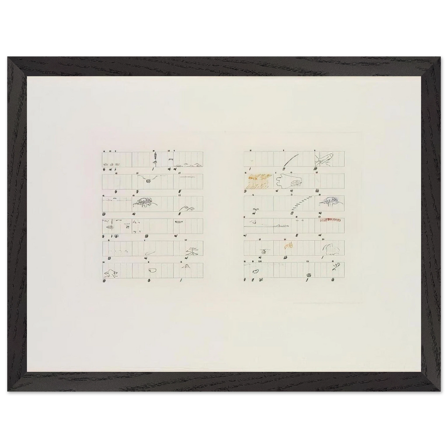 Score Without Parts 40 Drawings by ThoreauTwelve Haiku - 1978 by John Cage — Framed art print at Zephyeer