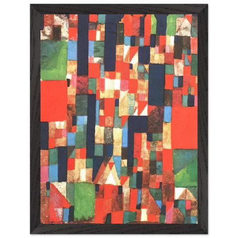 CITY PICTURE WITH RED AND GREEN ACCENTS 1921 by Paul Klee — Framed art print at Zephyeer