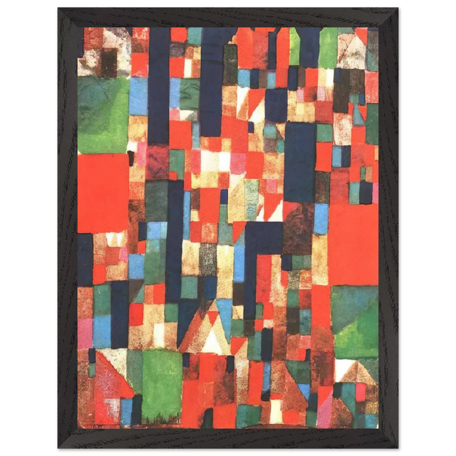 CITY PICTURE WITH RED AND GREEN ACCENTS 1921 by Paul Klee — Framed art print at Zephyeer
