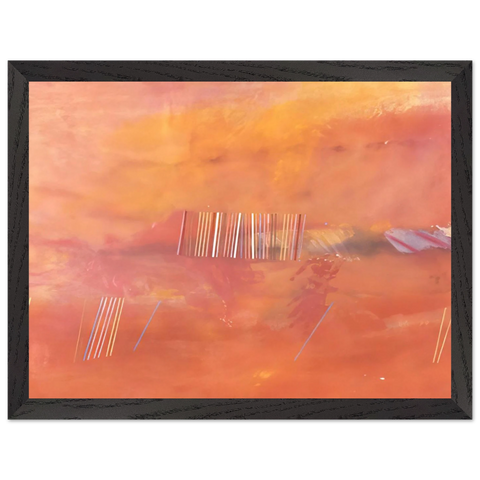 Orange Line Painting - 1969 by Ronnie Landfield — Framed art print at Zephyeer