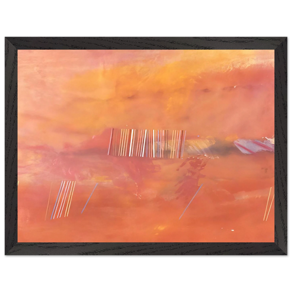Orange Line Painting - 1969 by Ronnie Landfield — Framed art print at Zephyeer