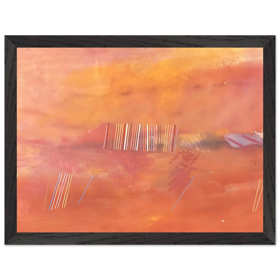 Orange Line Painting - 1969 by Ronnie Landfield — Framed art print at Zephyeer